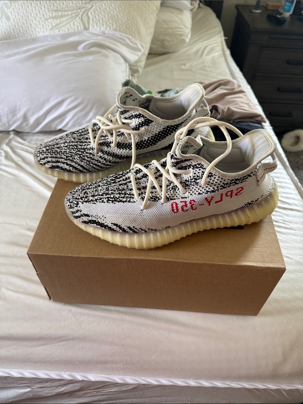 adidas Yeezy Boost 350 V2 White Black with Red Accent